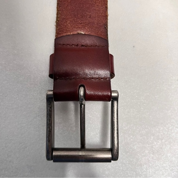 Relic Brown Genuine Leather Belt Silver-tone buckle Men's Size 34 - Picture 3 of 7
